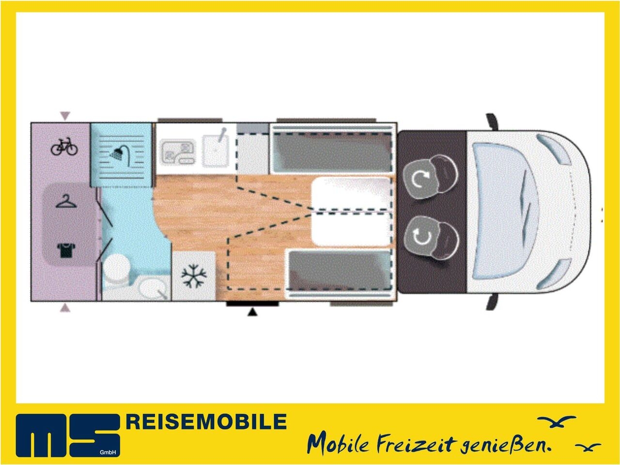 Semi-integrated motorhome Chausson 630 TITANIUM / 2027 /165PS-8G./ EINZEL-HUBBETTEN- Photo 2