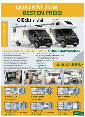 Teilintegriertes Wohnmobil Glücksmobil S 70SL *Einzelbetten*Hubbett*nur 6,99 m* Glücksmobil S 70SL *Einzelbetten*Hubbett*nur 6,99 m*- Photo 2